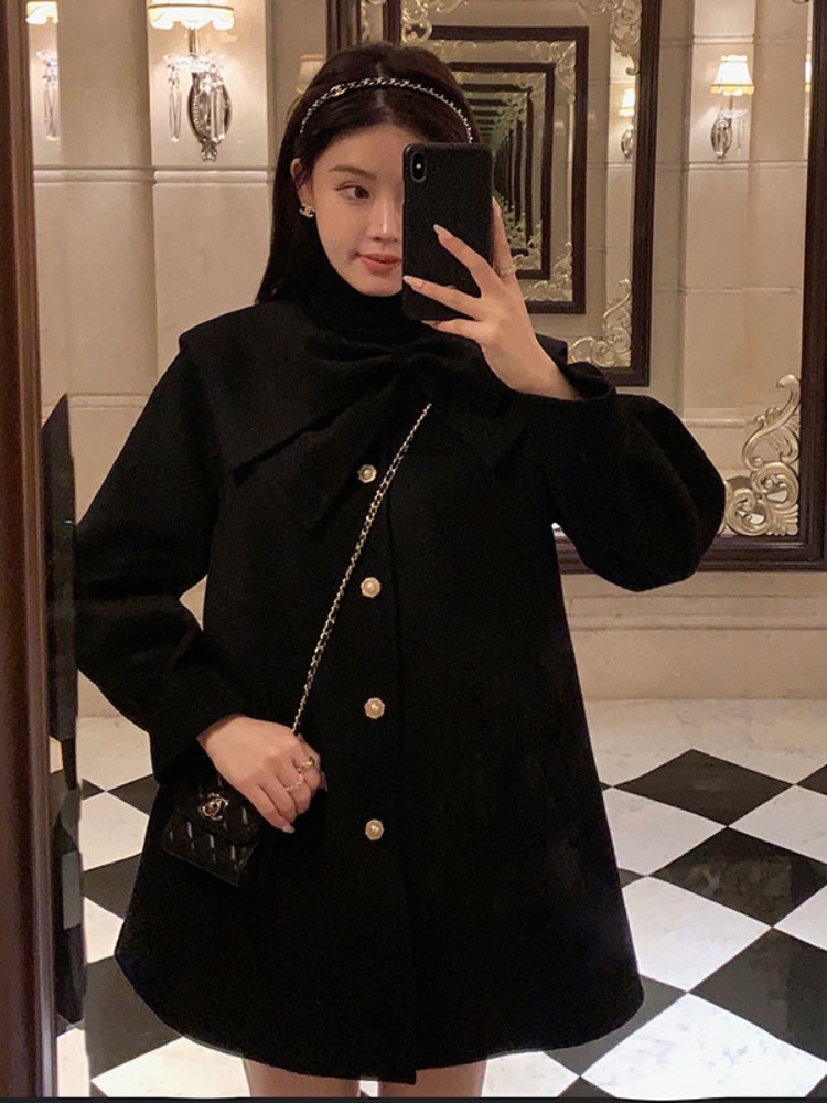 リボンコート コート アウター ジャケット. レディース リボンウールブレンドコート 可愛い オシャレ デート お出掛け ウールコート a4743