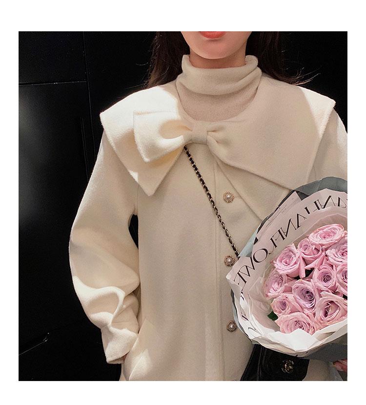 リボンコート コート アウター ジャケット. レディース リボンウールブレンドコート 可愛い オシャレ デート お出掛け ウールコート a4743