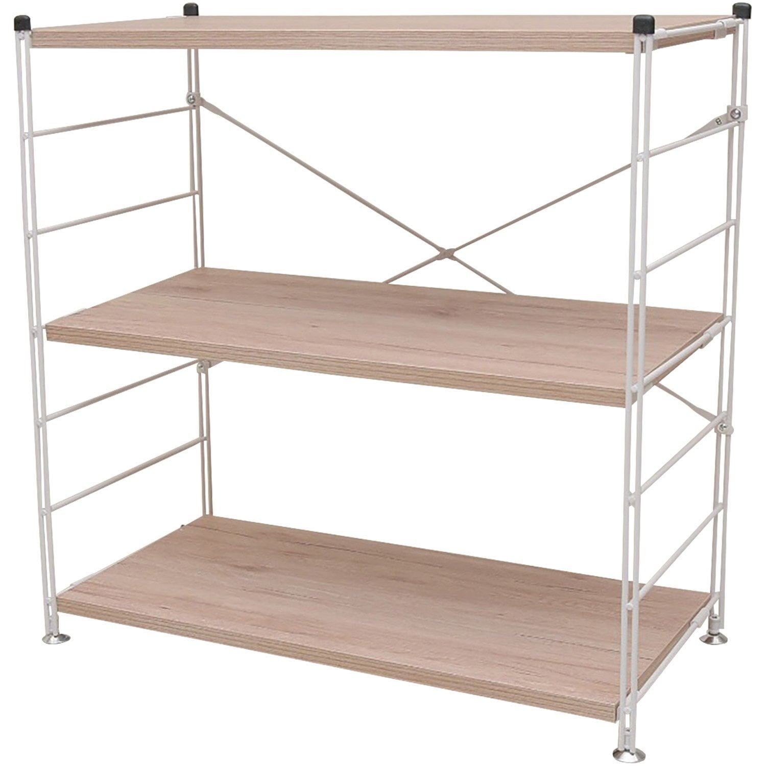 山善(YAMAZEN) ウッドシェルフ 3段 アンティークアイボリー 幅85.5×奥行41.5×高さ85cm MWS-80843(AIV/SWH)