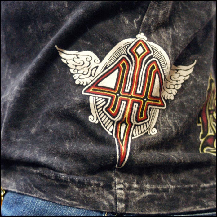 Four41 Los Angeles フォーフォーティーワン メンズ ラインストーン Tシャツ フライング イーグル ブラック M-11 スワロフスキー インポート セレブ ブランド ストリート LA