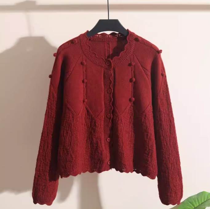 クーポン有ラウンドネック ニット カーディガン トップス レディース 個性的 春 秋 ショート丈 長袖 萌袖 羽織り 前開き クロシェ 伸縮性 ボタン カラバリあり アプリコット ピンク ワインレッド クーポン有ラウンドネック ニット カーディガン トップス レディース 個性的 春 秋 ショート丈 長袖 萌袖 羽織り 前開き クロシェ 伸縮性 ボタン カラバリあり アプリコット ピンク ワインレッド