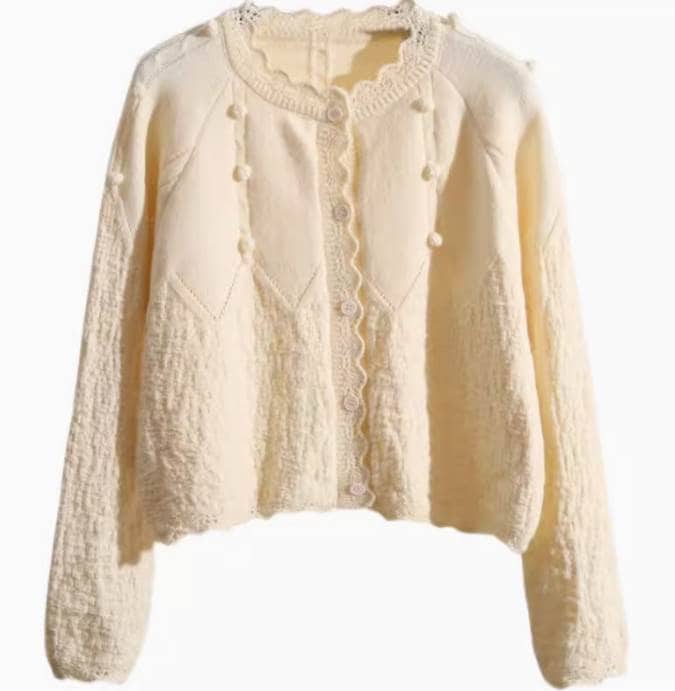 クーポン有ラウンドネック ニット カーディガン トップス レディース 個性的 春 秋 ショート丈 長袖 萌袖 羽織り 前開き クロシェ 伸縮性 ボタン カラバリあり アプリコット ピンク ワインレッド クーポン有ラウンドネック ニット カーディガン トップス レディース 個性的 春 秋 ショート丈 長袖 萌袖 羽織り 前開き クロシェ 伸縮性 ボタン カラバリあり アプリコット ピンク ワインレッド