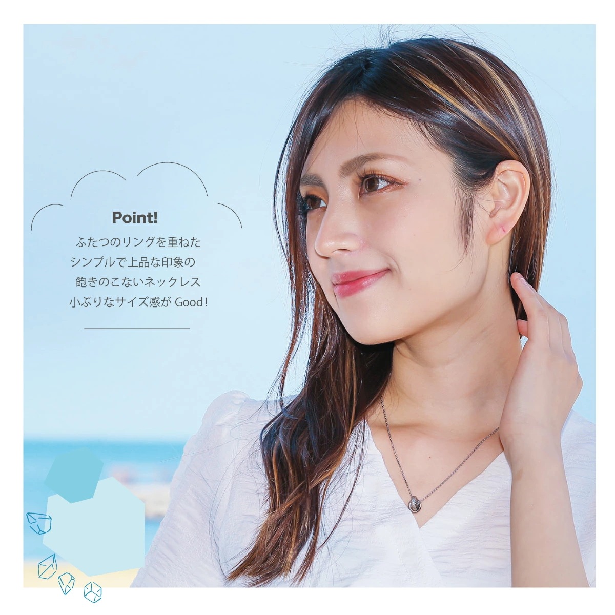 ネックレス レディース メンズ サージカルステンレス製 ハワイアンジュエリー ハワジュ 2連リング ネックレス レディース メンズ サージカルステンレス製 ハワイアンジュエリー ハワジュ 2連リング