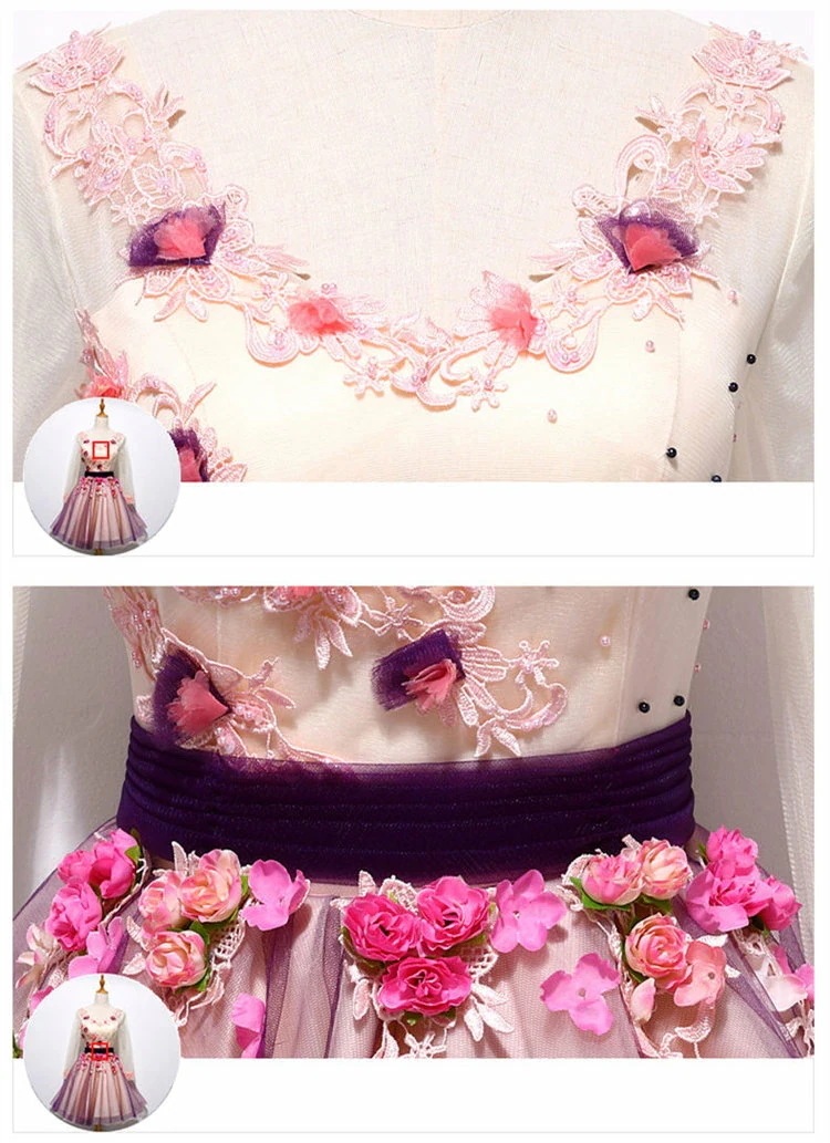 パープル　フォーマルドレス　レース　花柄　ロングドレス　パーティードレス ワンピース カラードレス　ミニドレス　ショート　二次会 演奏会 披露宴 結婚式 発表会　忘年会　演出舞台