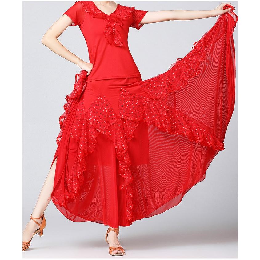 ドレス タンゴ 青 大きい裾 ステージ 紫 舞台 レッスンウェア 衣装 モダン 赤 【1~3日で出荷】社交ダンス 練習着 単品 フリル スカート スタンダード 黒 ワルツ ドレス タンゴ 青 大きい裾 ステージ 紫 舞台 レッスンウェア 衣装 モダン 赤 【1~3日で出荷】社交ダンス 練習着 単品 フリル スカート スタンダード 黒 ワルツ