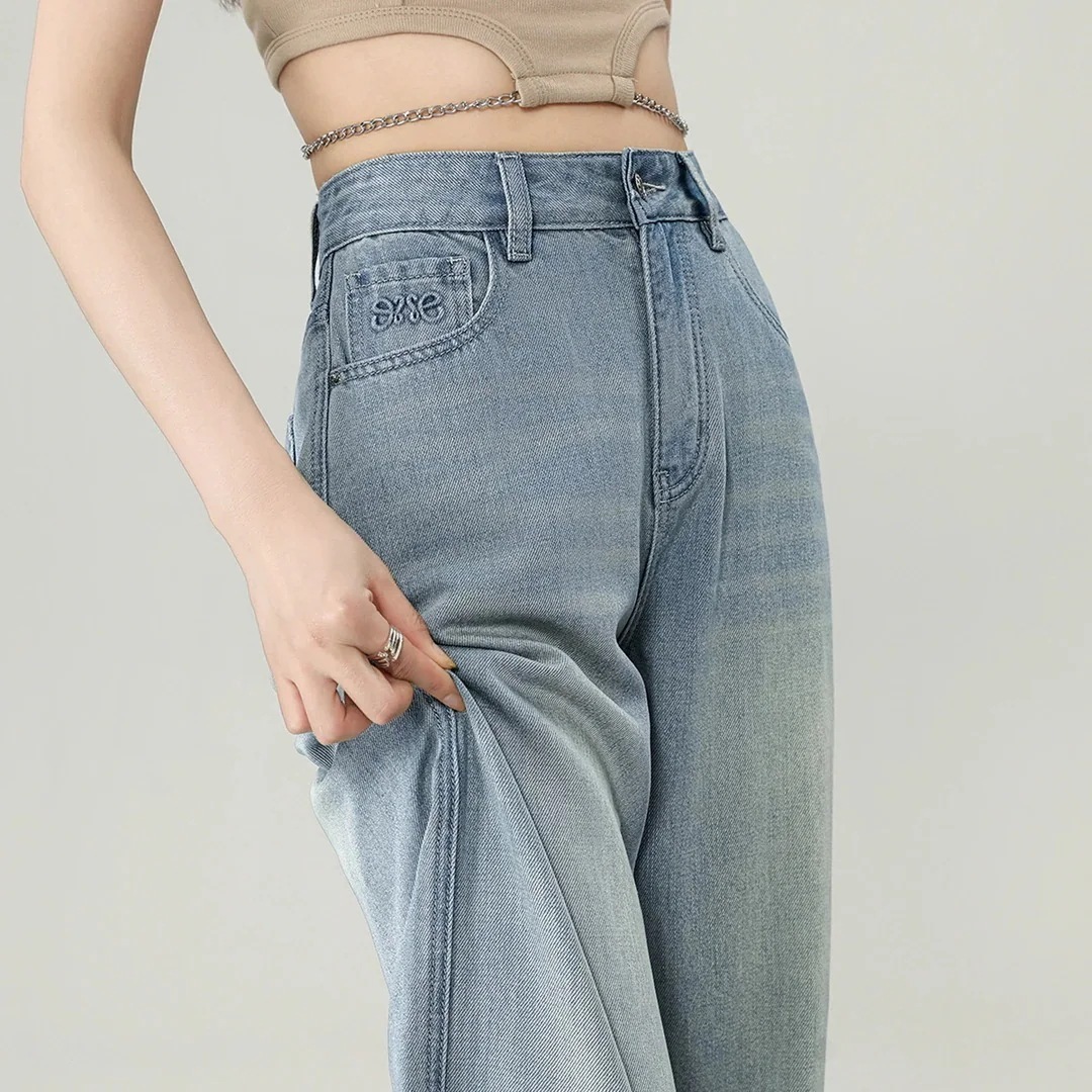 ワイドパンツ 2024の新作 デニムボトムス ハイウェスト 着痩せ ジーンズ ジョガーパンツ 長ズボン ズボン