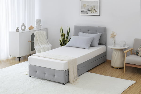 Qoo10] S ファブリックベッド ベッドフレームの