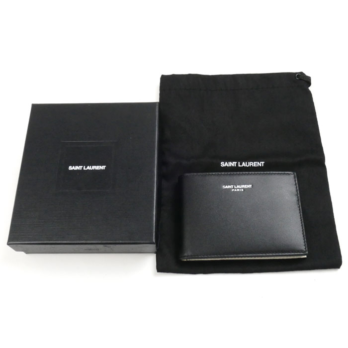 SAINT LAURENT PARIS サンローランパリ 二つ折り財布 ブラック アイボリー 779760AADAQ1031 メンズ 中古 美品 SAINT LAURENT PARIS サンローランパリ 二つ折り財布 ブラック アイボリー 779760AADAQ1031 メンズ 中古 美品