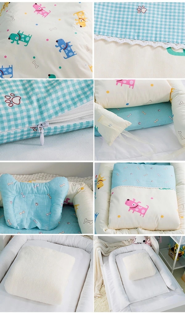 【短納期】ベビー ベッドインベッド 新生児/赤ちゃん ベビーガード ベビーインベッド ベビーベッド 添い寝ベッド 寝返り防止 コットン 昼寝布団 オムツ換え 新生児ベッド 枕付き/布団付き 転落防止