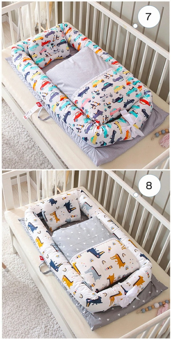 【短納期】ベビー ベッドインベッド 新生児/赤ちゃん ベビーガード ベビーインベッド ベビーベッド 添い寝ベッド 寝返り防止 コットン 昼寝布団 オムツ換え 新生児ベッド 枕付き/布団付き 転落防止