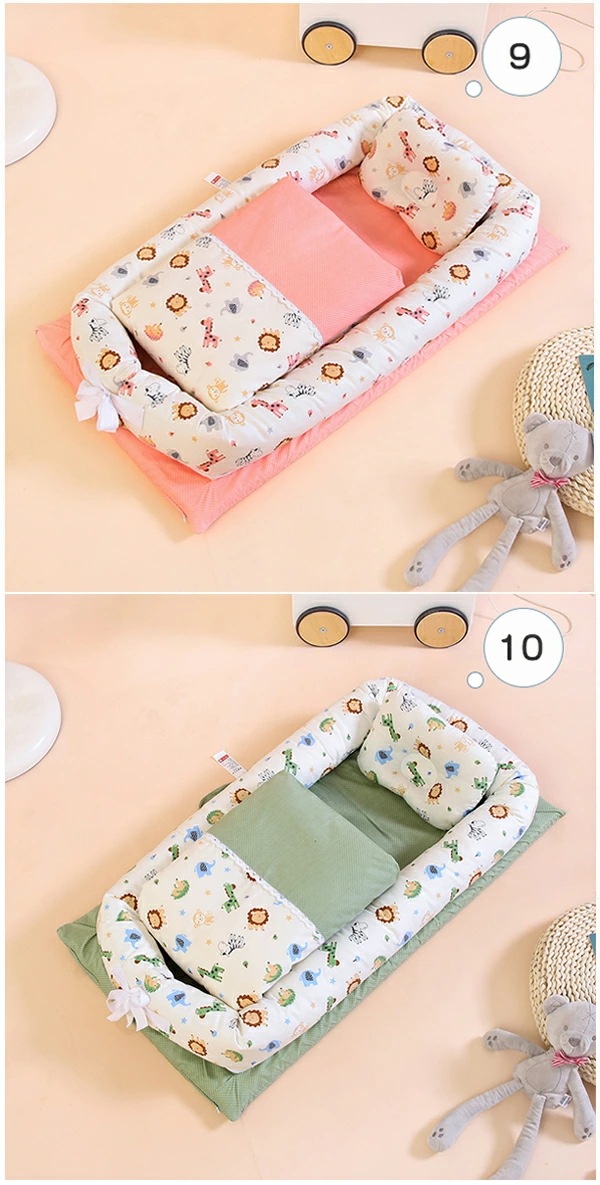 【短納期】ベビー ベッドインベッド 新生児/赤ちゃん ベビーガード ベビーインベッド ベビーベッド 添い寝ベッド 寝返り防止 コットン 昼寝布団 オムツ換え 新生児ベッド 枕付き/布団付き 転落防止