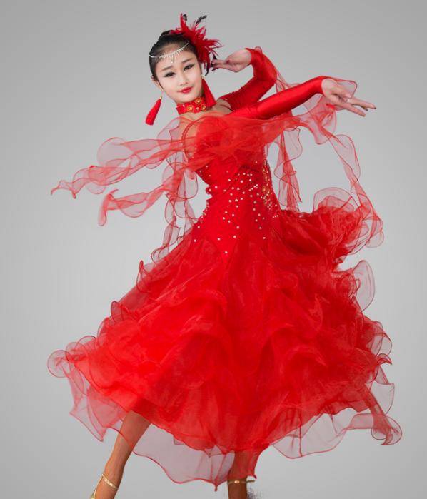 6色 高級モダンドレス スパンコールキラキラ社交ダンスドレス ラテン