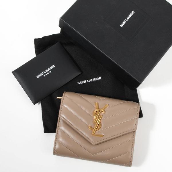 Qoo10] Yves Saint Laurent 財布 キルティングラムスキン製 カサンド
