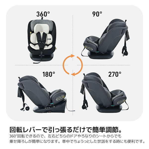 チャイルドシート 360°回転 360ターン 新生児からの回転式