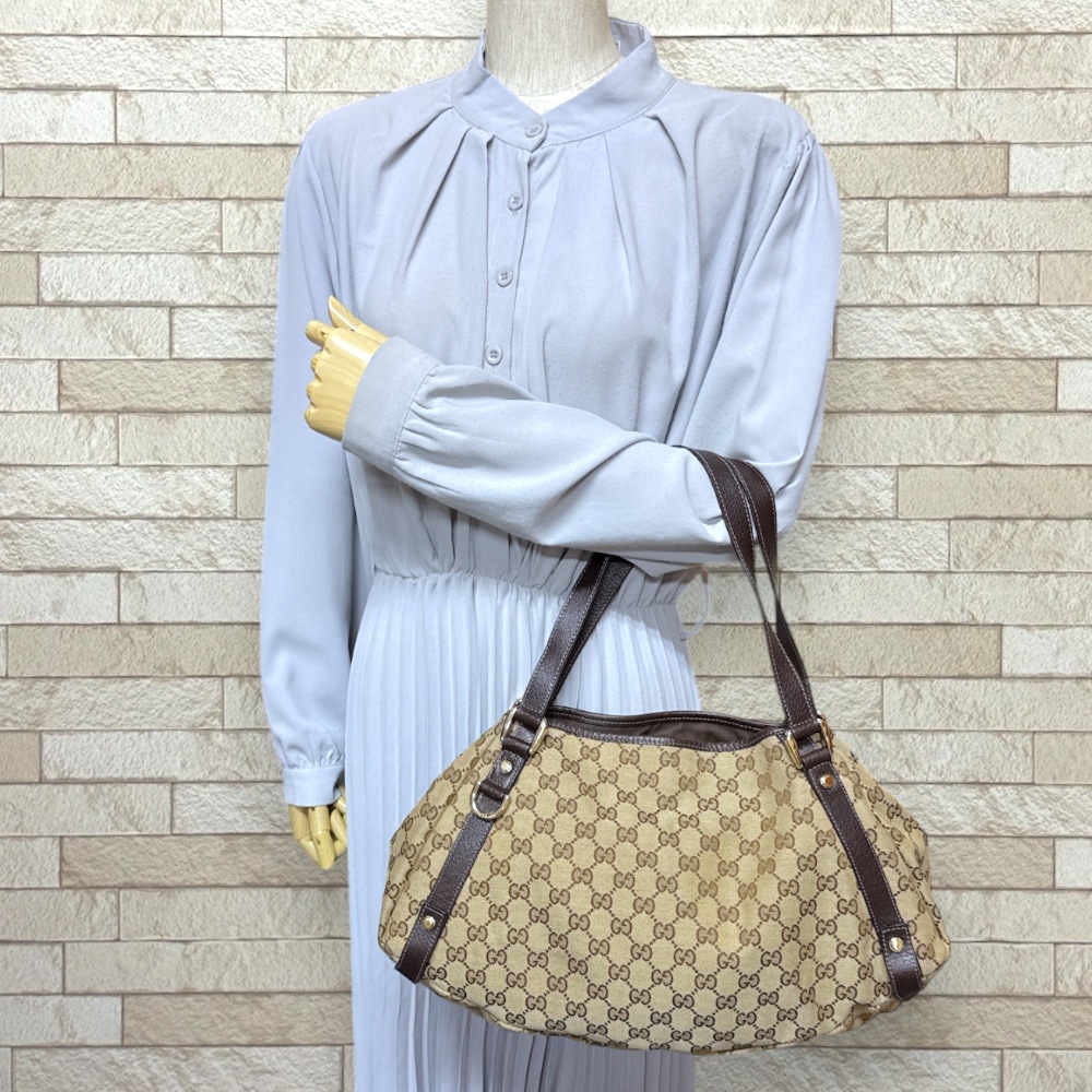 グッチ アビー トートバッグ GGキャンバス 130736 ベージュ GUCCI 中古 グッチ アビー トートバッグ GGキャンバス 130736 ベージュ GUCCI 中古
