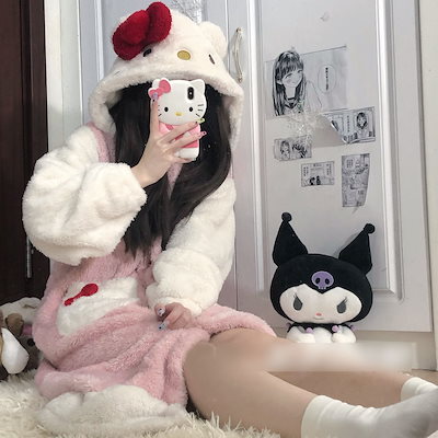 ハローキティ 着ぐるみパジャマ 大きめ SAZAC 着ぐるみ パジャマ 大人用 フリース 豹キティ サンリオ