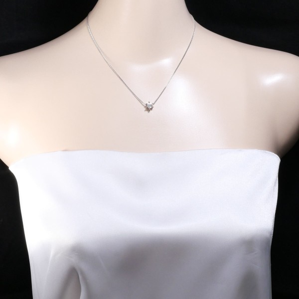 Pm PT850 ネックレス ダイヤ 0.439 鑑定書 約41cm ジュエリー 中古