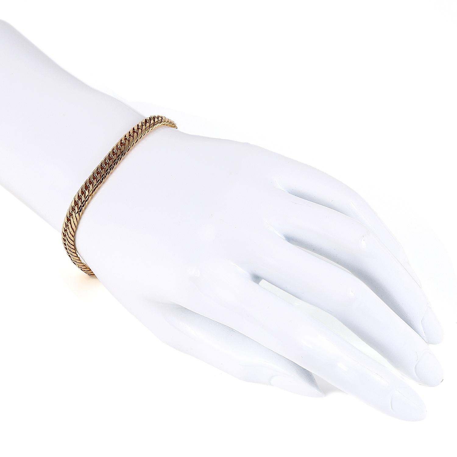 18金 喜平ブレスレット Mカット トリプル 20g 18cm メンズ レディース チェーン 造幣局検定マーク刻印入 ゴールド ジュエリー k18 アクセサリー