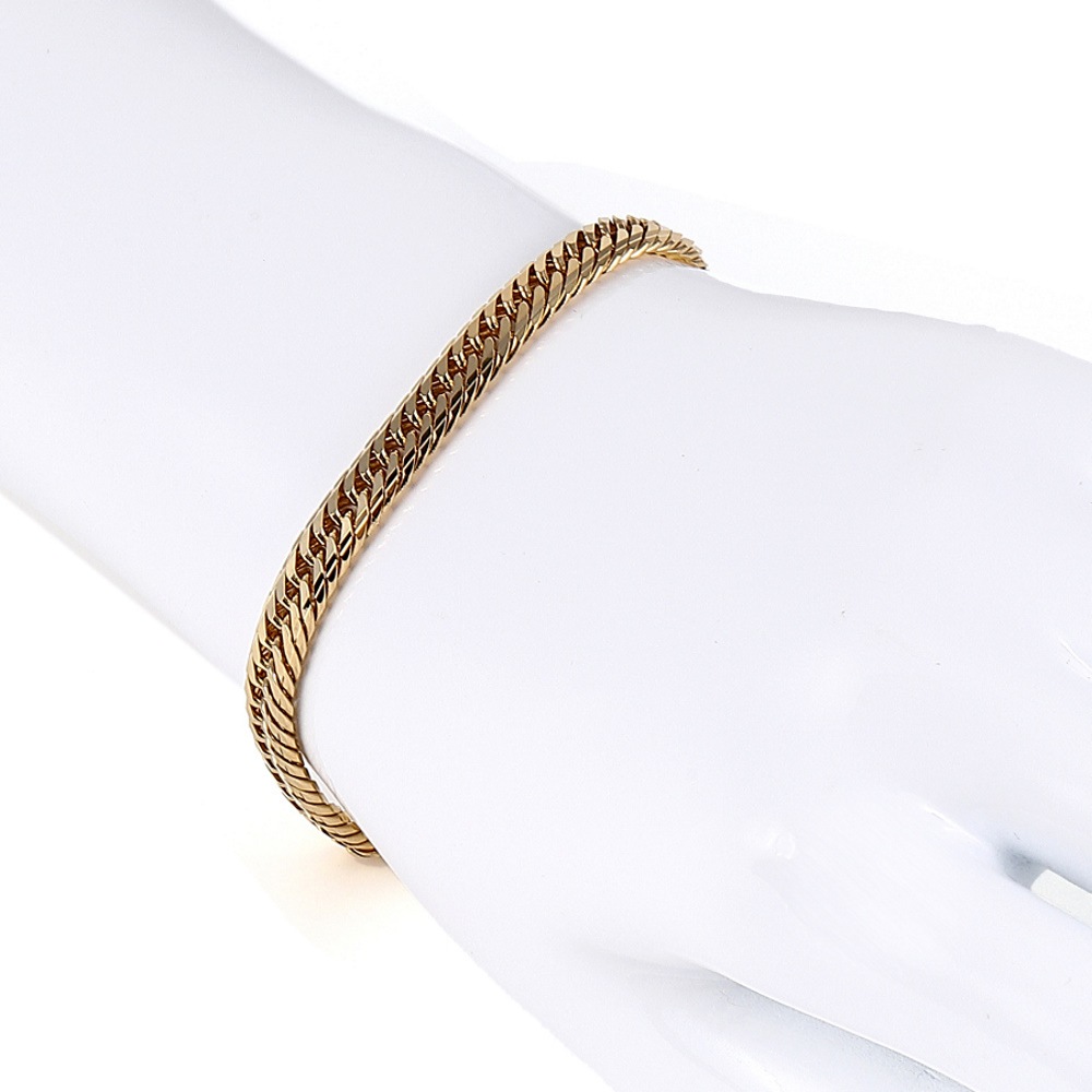 18金 喜平ブレスレット Mカット トリプル 20g 18cm メンズ レディース チェーン 造幣局検定マーク刻印入 ゴールド ジュエリー k18 アクセサリー