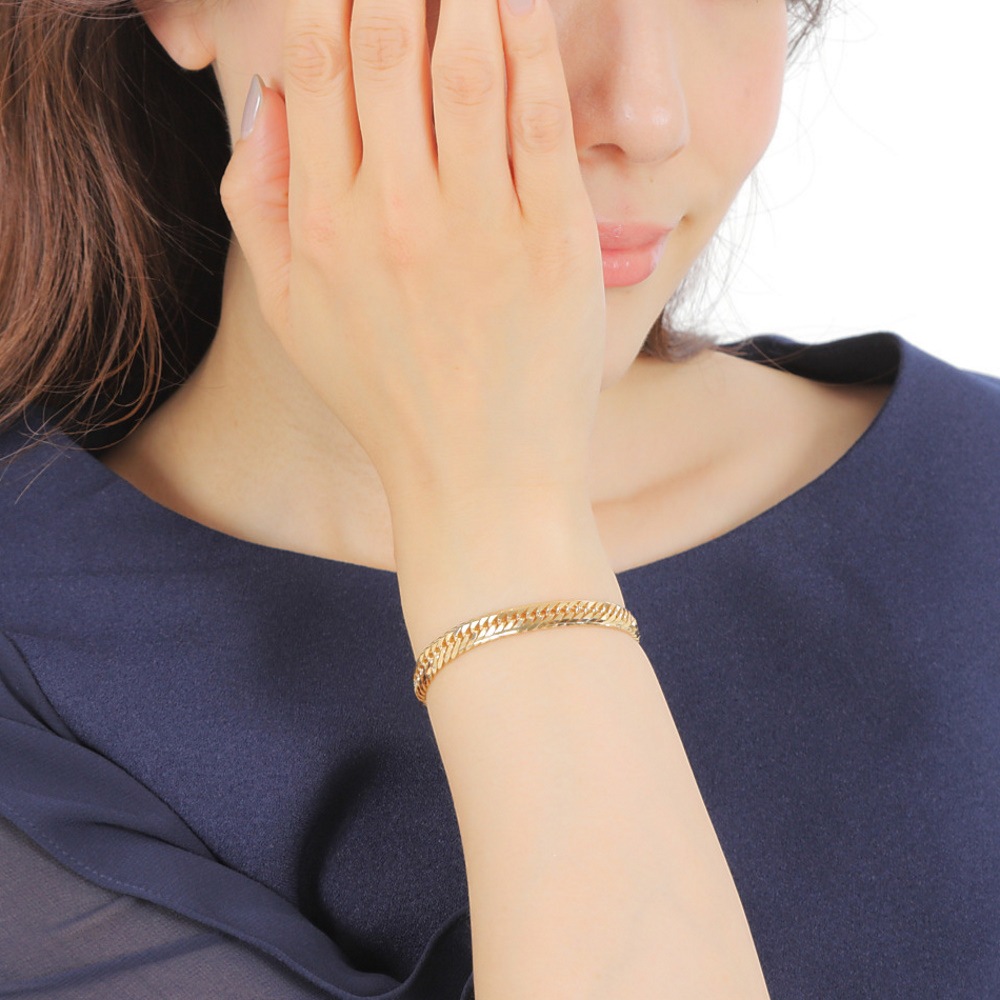 18金 喜平ブレスレット Mカット トリプル 20g 18cm メンズ レディース チェーン 造幣局検定マーク刻印入 ゴールド ジュエリー k18 アクセサリー