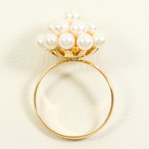 K18 18金 YG リング 11.5号 パール(真珠) 約3.5~4.5mm 中古 K18 18金 YG リング 11.5号 パール(真珠) 約3.5~4.5mm 中古