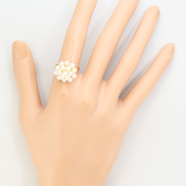 K18 18金 YG リング 11.5号 パール(真珠) 約3.5~4.5mm 中古 K18 18金 YG リング 11.5号 パール(真珠) 約3.5~4.5mm 中古