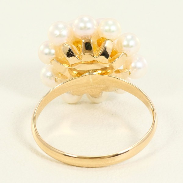 K18 18金 YG リング 11.5号 パール(真珠) 約3.5~4.5mm 中古 K18 18金 YG リング 11.5号 パール(真珠) 約3.5~4.5mm 中古