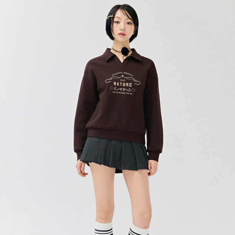 (チェースカルト) 女性用オープンカラースウェットシャツ-DERG5169B08 (チェースカルト) 女性用オープンカラースウェットシャツ-DERG5169B08