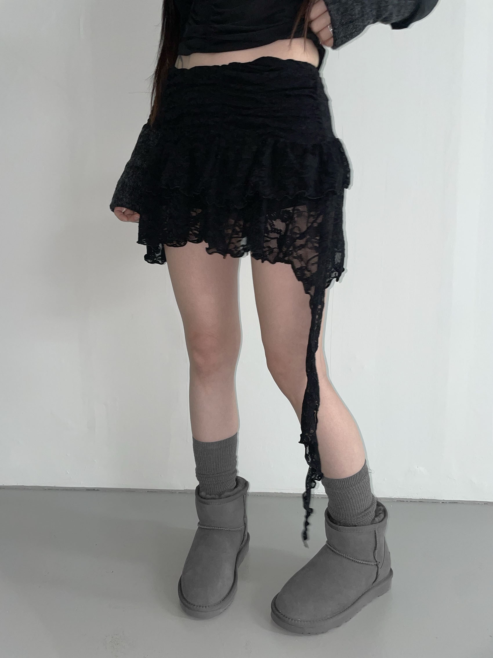 THEAIRTOWN】24FW mama lace sk ミニスカート ミニスカート