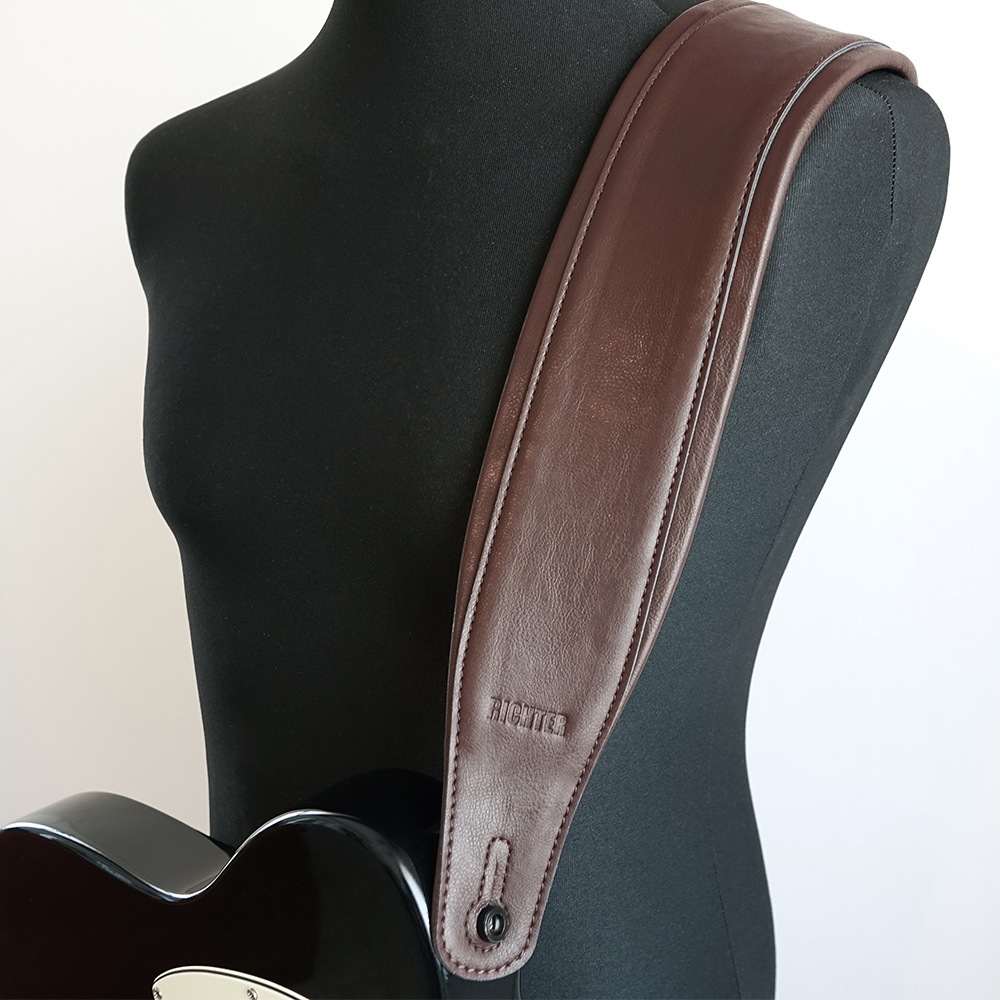 Richterシリーズ Backline ギターストラップ 1648 茶色 合成皮革 幅を広げて軽量化 Richterシリーズ Backline ギターストラップ 1648 茶色 合成皮革 幅を広げて軽量化