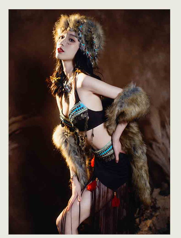 【ほぼ新品】yanyuk ベリーダンス衣装 Qoo10] 高級 ベリーダンス ダンス衣装 セット