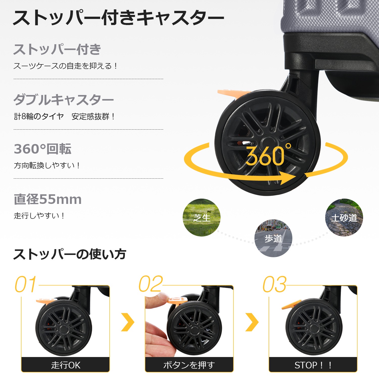 【大好評！最安値挑戦!】スーツケース Mサイズ キャリーバッグ USB充電ポート付き キャリーケース 超軽量 かわいいい TSAロック搭載 4日-7日 中型 suitcase China GreyC1