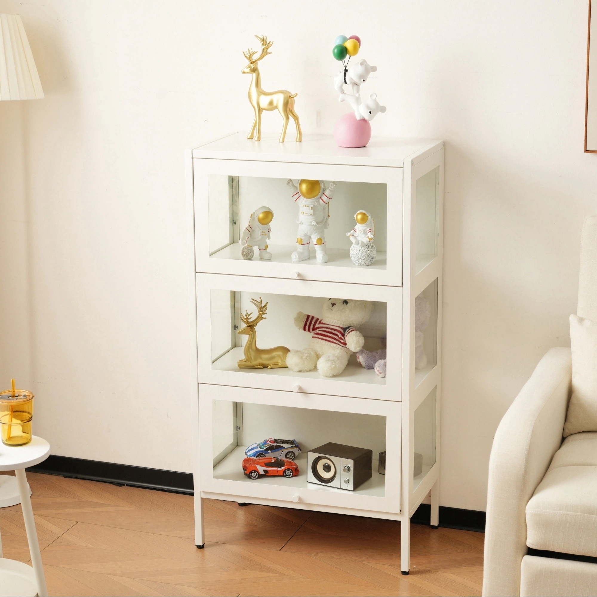 447コレクションケース コレクションシェルフ ガラスディスプレイキャビネット おしゃれ 強化ガラス サイズ:幅60*奥行35*高さ110CM ホワイト 447コレクションケース コレクションシェルフ ガラスディスプレイキャビネット おしゃれ 強化ガラス サイズ:幅60*奥行35*高さ110CM ホワイト