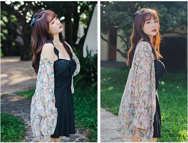 ワンピース水着 ぽっちゃり水着 3点セット レディース 水着 体型カバー 大きいサイズ フリル 花柄 小花柄 キャミワンピ 無地 くすみカラー シンプル 海 プール 大人 可愛い 韓国風 着痩せ 女性