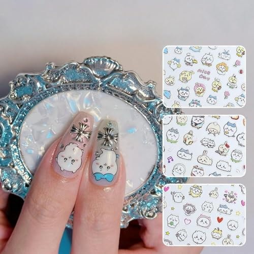 ネイルシール 手用 6枚 ネイルステッカー 花 ストーン ネイルアート