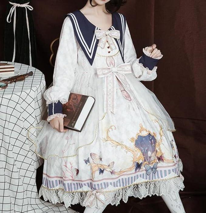 ロリータワンピース 長袖 洋服 コスプレ ガールズ Lolita ロリータ服 ゴシック リボン レース刺繍 ゴスロリ ファション お嬢様 超キュート イベント 宮廷風 姫系 大きいサイズ お人形 蝶 ロリータワンピース 長袖 洋服 コスプレ ガールズ Lolita ロリータ服 ゴシック リボン レース刺繍 ゴスロリ ファション お嬢様 超キュート イベント 宮廷風 姫系 大きいサイズ お人形 蝶