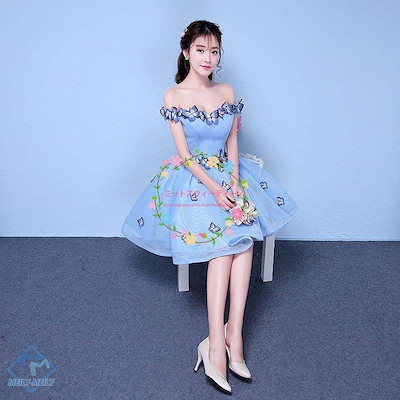 人気在庫あ パーティードレス ひざ丈 花柄 オフショ : レディース服 低価正規店