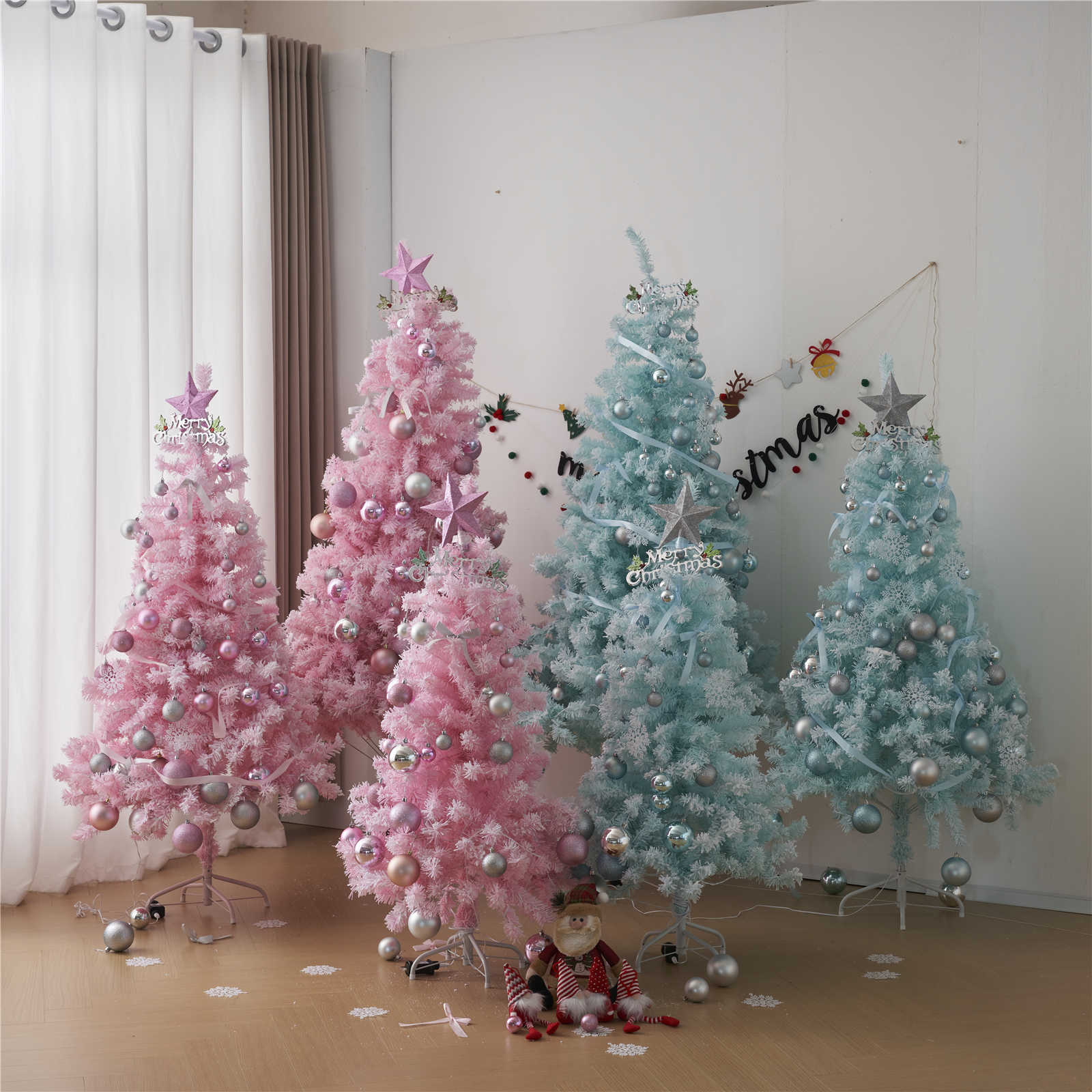 【日本国内出荷-3日で配達】クリスマスツリー 120cm 150cm プレゼント オーナメントセット LEDライト付き可愛い おしゃれ 電飾付き 豊富な枝数 組み立て簡単 明るい DJYC158B2