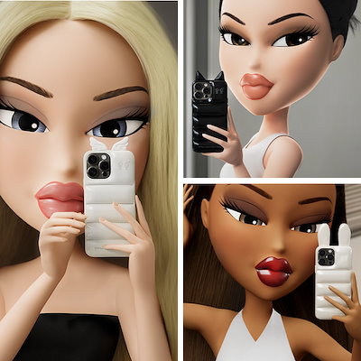 値下げUrban Sophistication猫耳iPhoneケース15Pro Urban Sophistication スマホケース THE PUFFER CASE (Bratz