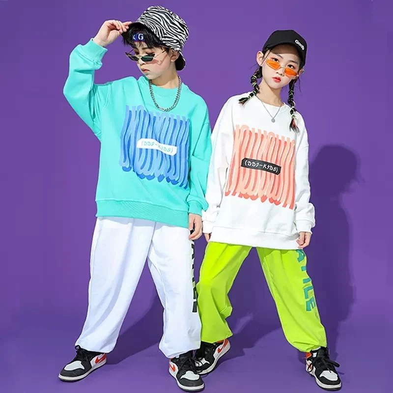 子供のジャズのダンスの街のダンスの長袖のスーツの男女の子供のゆったりしているhiphopのダンスのショーの服のフレームの太鼓の演出服 子供のジャズのダンスの街のダンスの長袖のスーツの男女の子供のゆったりしているhiphopのダンスのショーの服のフレームの太鼓の演出服