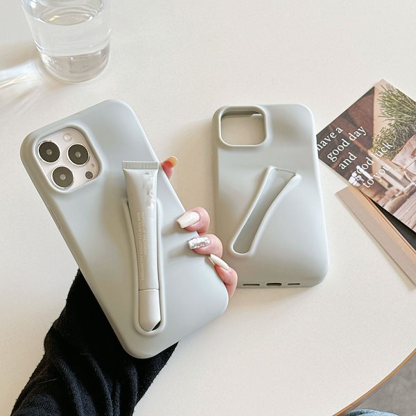 リップグロスiPhoneケース 携帯電話シリコンリップホルダー口紅リップグレーズ スマホケース バックホルダー  シルキーシリコンリップホルダースマホケース