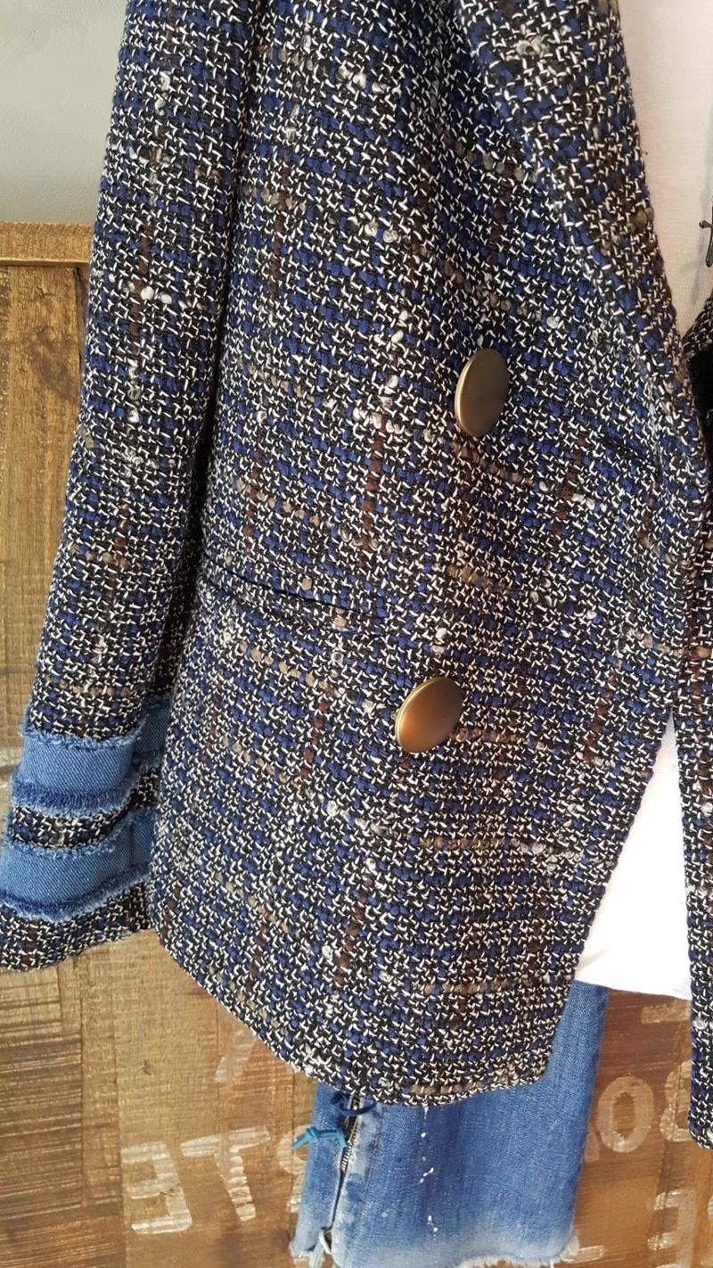 レディース ジャケット 長袖 Vネック 襟付き アシンメトリー 切り替え ドッキング オーバーサイズ フェミニン ストリート 前開き ツイード コンサバ ボタン アメカジ デニム かわいい レディース ジャケット 長袖 Vネック 襟付き アシンメトリー 切り替え ドッキング オーバーサイズ フェミニン ストリート 前開き ツイード コンサバ ボタン アメカジ デニム かわいい