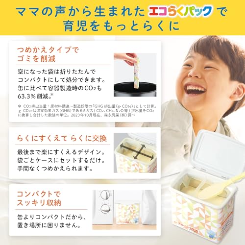 森永 フォローアップミルク チルミル エコらくパック つめかえ用 1600g(400g×2袋×2箱) [1歳頃~3歳頃(満9ヶ月頃からでもご使用いただけます) 入れかえタイプの粉ミルク] 景品つき