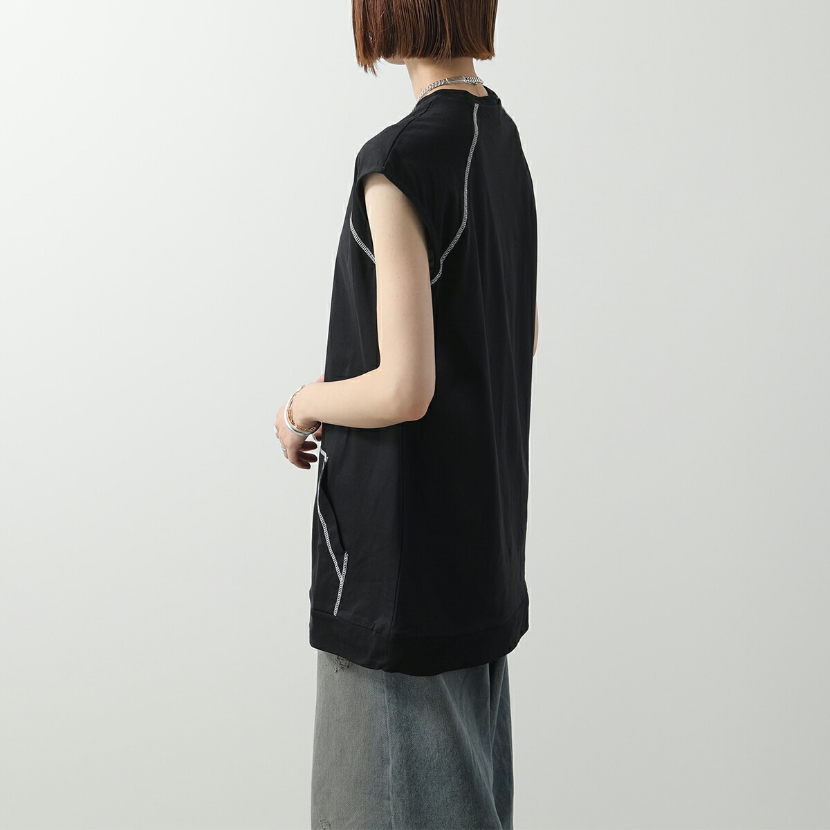 MARNI KIDS マルニ キッズ Tシャツ M01356 M00RF レディース ガールズ ノースリーブ チュニック ちびロゴ クルーネック ポケット付 カラー2色 【mega】