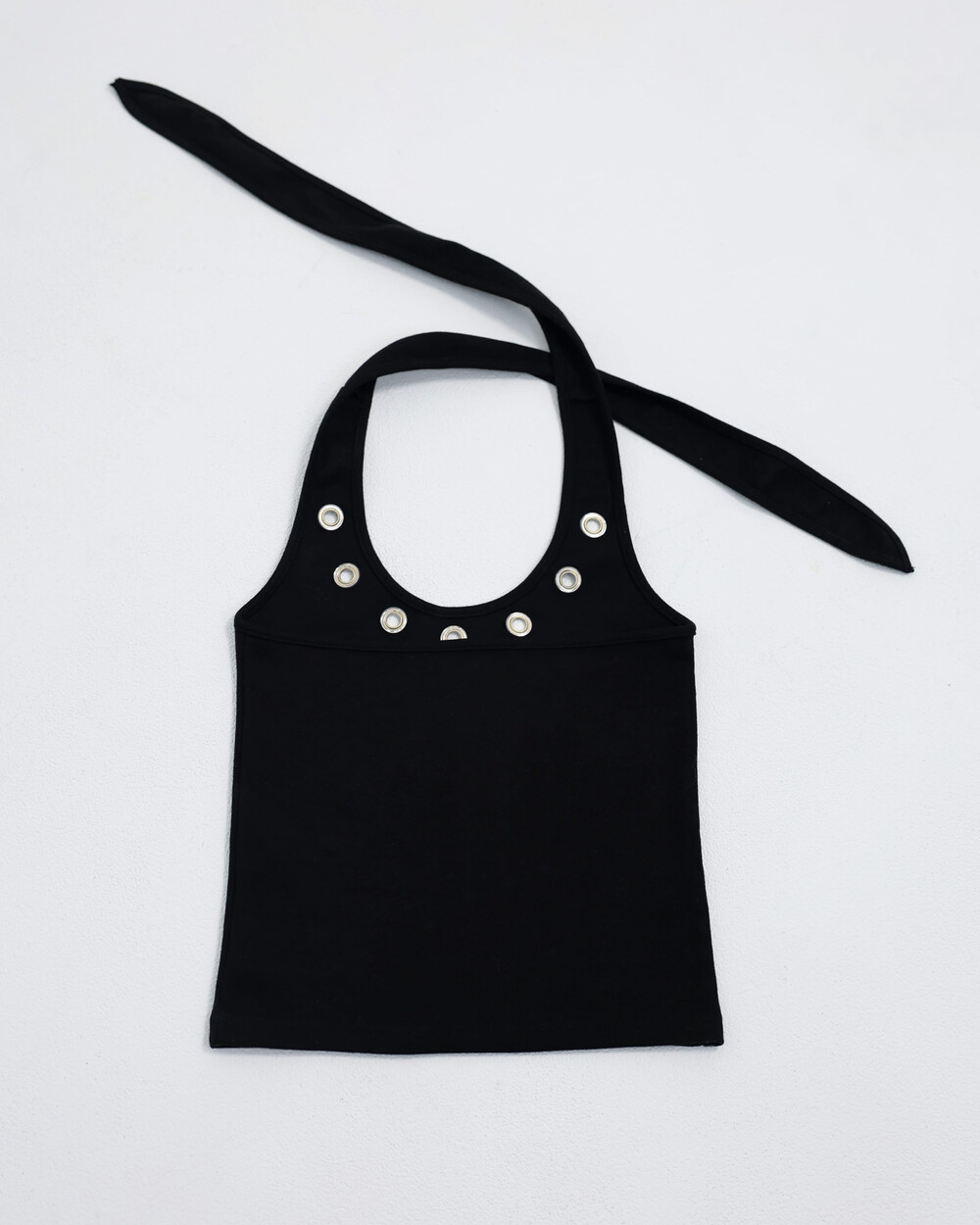 [ALDIYOUU][IVE REI] Eyelet halterneck sleeveless_BLACK