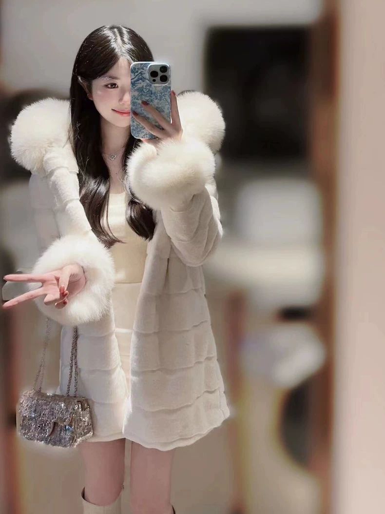 フェイクミンク 毛皮コート レディースファッション フード付きアウター カジュアル 百掛け ロングコート エコファー ジャケット フェイクミンク 毛皮コート レディースファッション フード付きアウター カジュアル 百掛け ロングコート エコファー ジャケット