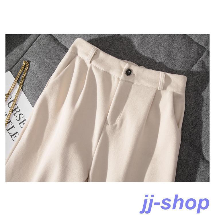 ワイドパンツレディース秋冬ボトムス裏起毛ストレッチ脚韓国風おしゃれ203040作ロングズボン厚ハイウエストあったかゆったり