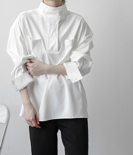 トップス 上着 人気 おすすめ おしゃれ お洒落 激安 安い プチプラ Tシャツ ロンT 長袖 襟付き スタンドカラー プルオーバー オーバーサイズ 無地 ドロップショルダー sh0135 トップス 上着 人気 おすすめ おしゃれ お洒落 激安 安い プチプラ Tシャツ ロンT 長袖 襟付き スタンドカラー プルオーバー オーバーサイズ 無地 ドロップショルダー sh0135