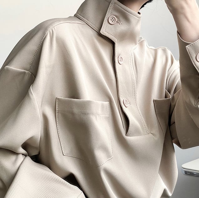 トップス 上着 人気 おすすめ おしゃれ お洒落 激安 安い プチプラ Tシャツ ロンT 長袖 襟付き スタンドカラー プルオーバー オーバーサイズ 無地 ドロップショルダー sh0135 トップス 上着 人気 おすすめ おしゃれ お洒落 激安 安い プチプラ Tシャツ ロンT 長袖 襟付き スタンドカラー プルオーバー オーバーサイズ 無地 ドロップショルダー sh0135