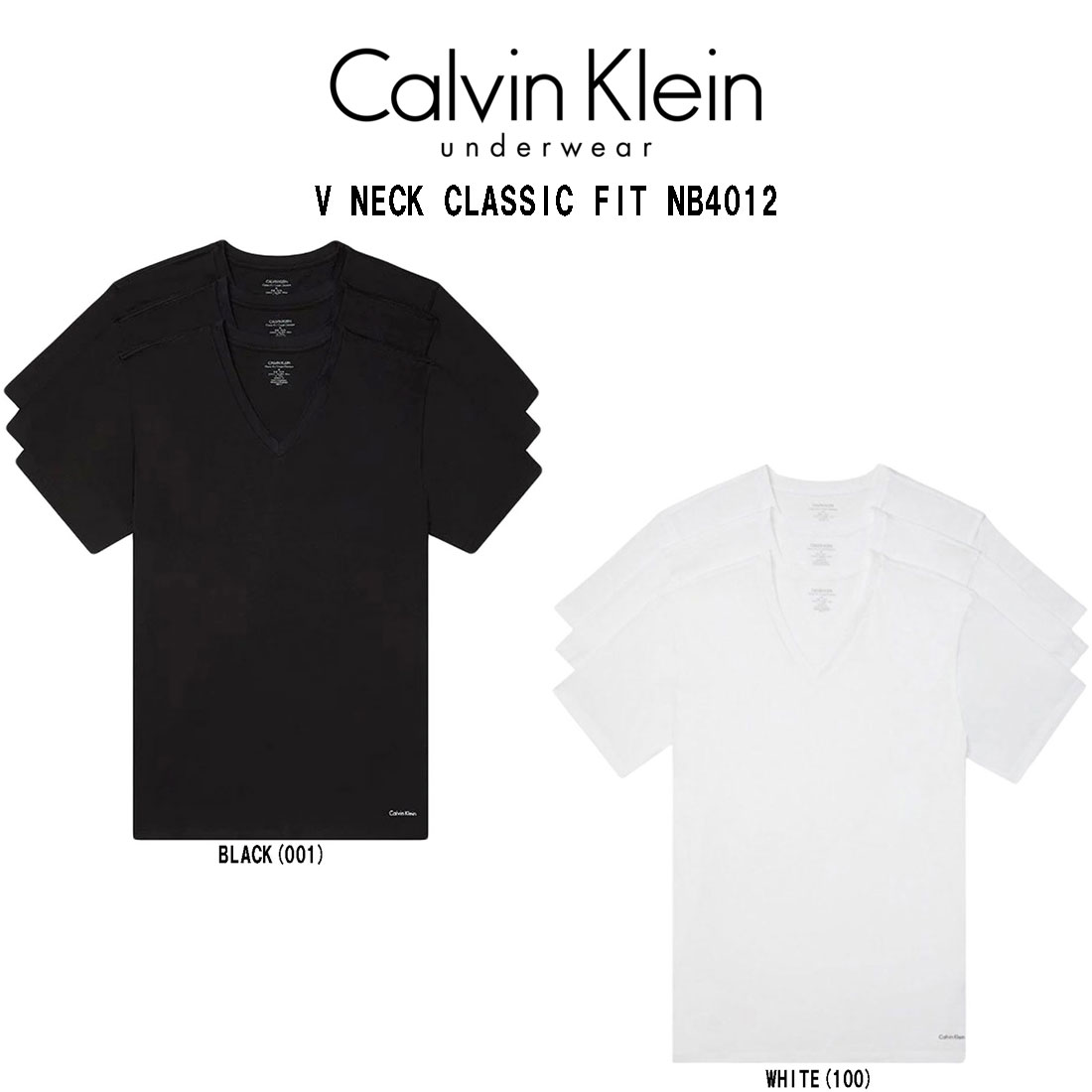 Calvin Klein Tシャツ Vネック 半袖 3枚セット 肌着 メンズ V NECK CLASSIC FIT NB4012 Calvin Klein Tシャツ Vネック 半袖 3枚セット 肌着 メンズ V NECK CLASSIC FIT NB4012
